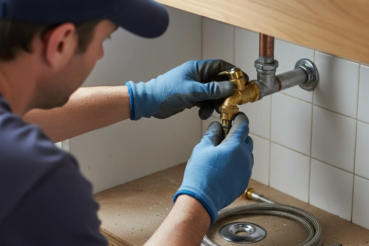 Shutoff valve and fitting work during Faucet and Fixture Repair in Great Bend